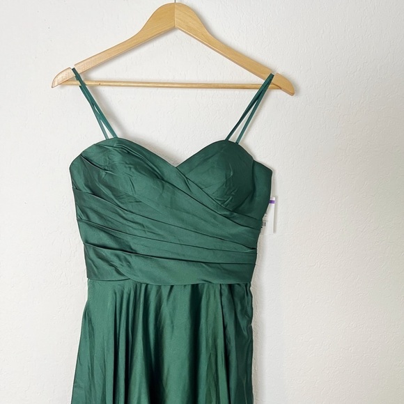 La Femme Strapless Slit Satin Ballgown - Picture 3 of 10